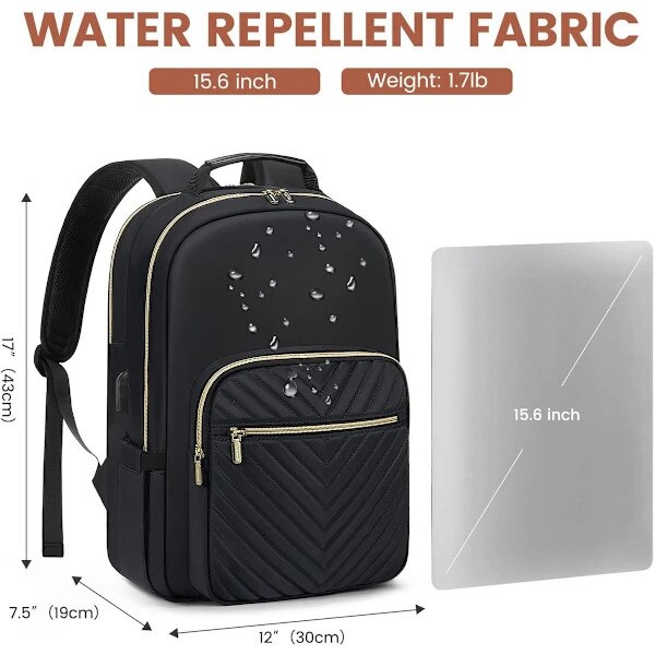 Rucsac laptop 15.6 inch, compartiment separat, port USB, negru, 43x30.5x19 cm