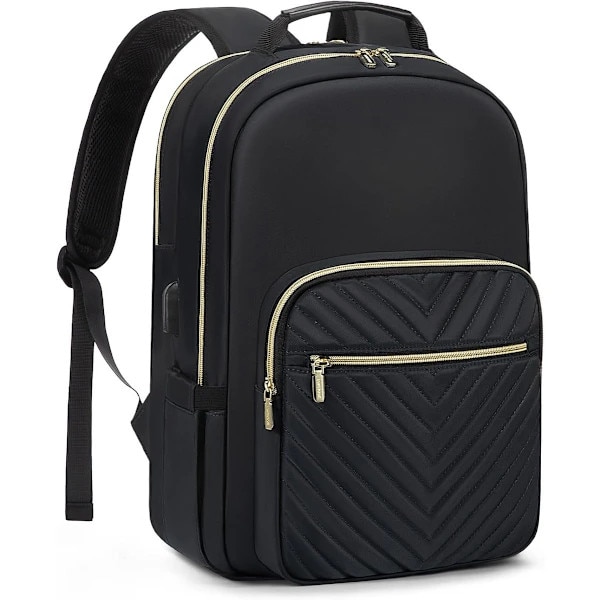 Rucsac laptop 15.6 inch, compartiment separat, port USB, negru, 43x30.5x19 cm