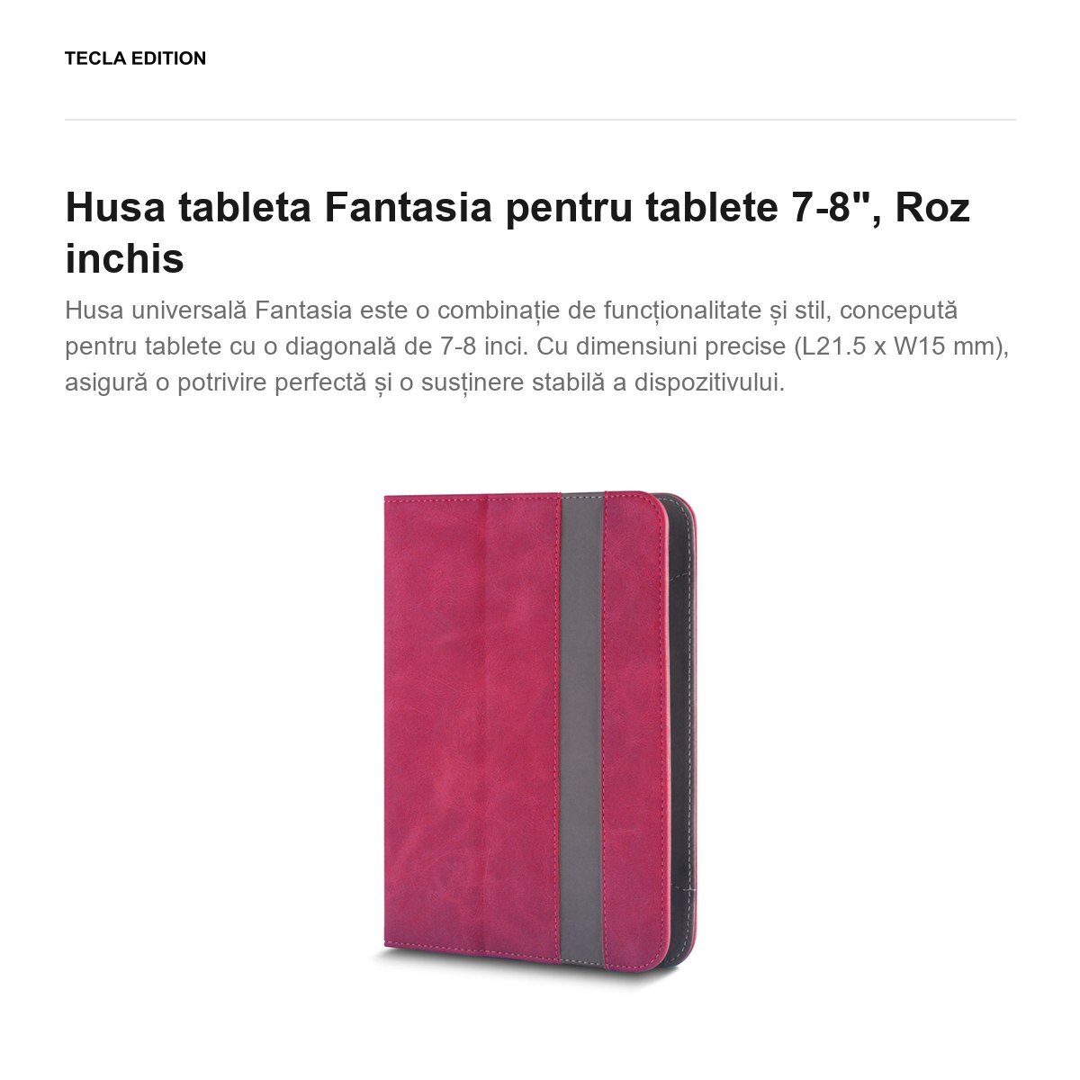 Husa tableta Fantasia pentru tablete 7-8", Roz inchis