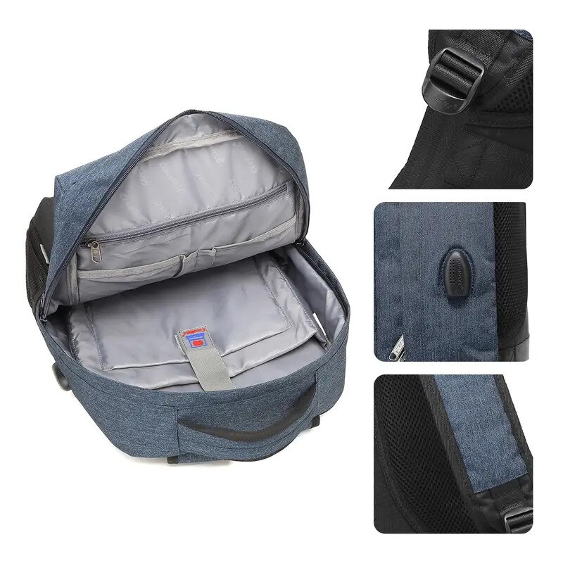 Rucsac laptop, 16 inch, impermeabil, din nylon, culoare solida