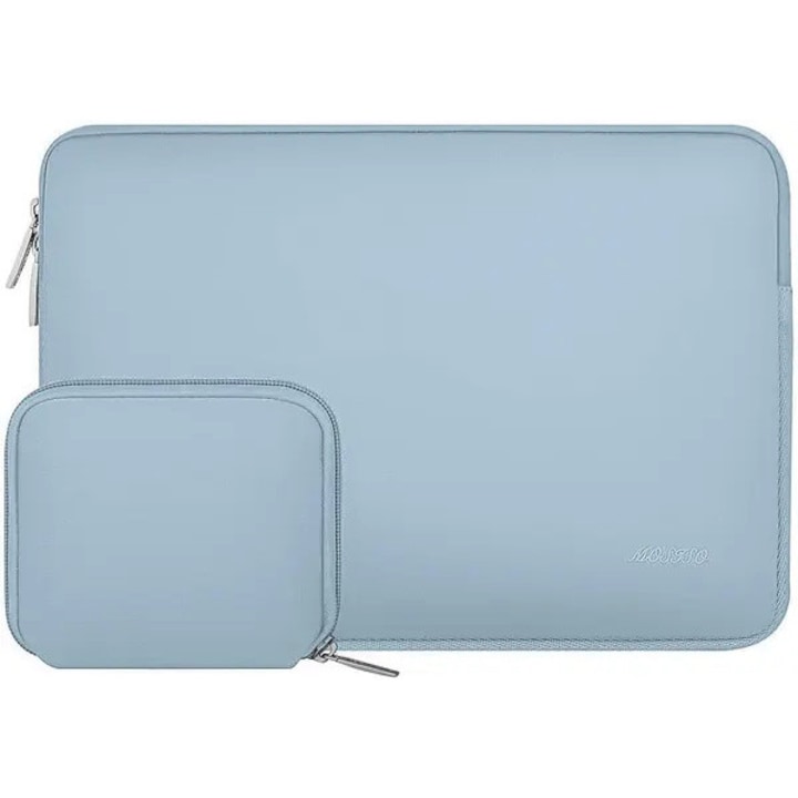 Husa pentru laptop 13 inch IZO-CJ-K0502, cu burete neopren si interior din fleece, include borseta pentru accesorii, albastru deschis, 33 x 23.5 x 2.5 cm, compatibila cu MacBook Air/Pro 13 / Surface Pro / iPad Pro 12.9