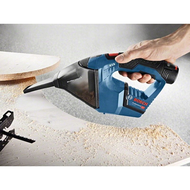 Aspirator cu acumulator Bosch GAS 10,8V, 15l/s, 0,35l, filtru plat, duza rosturi