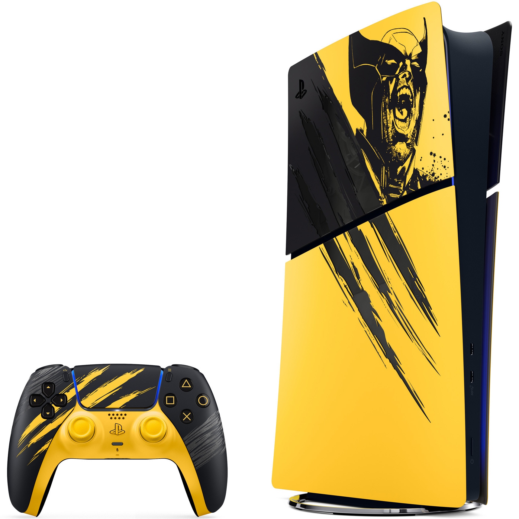 Consola PlayStation 5 Digital Edition (PS5) Slim, 825GB SSD, E-Chassis, Marvel’s Wolverine Battle Yellow Limited Edition
