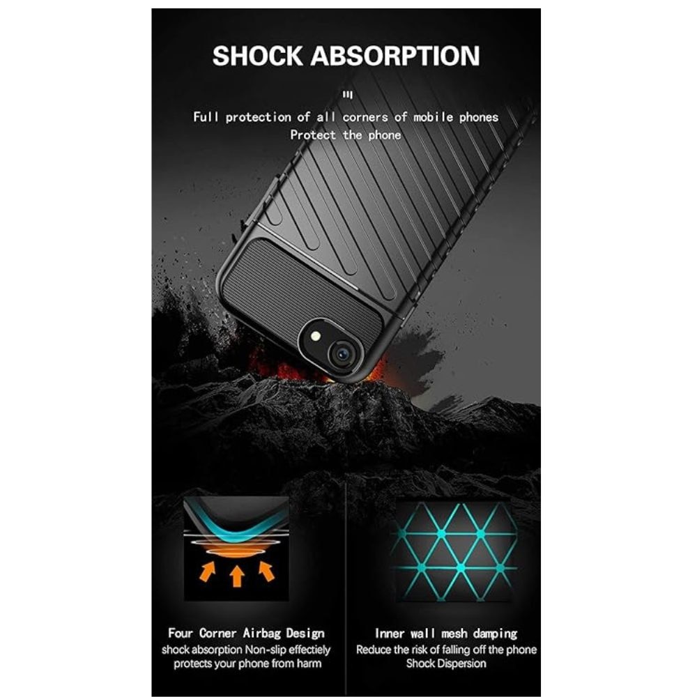 Husa Carbon Design, pentru Poco X3/ X3 Pro, rezistenta la socuri, Shield Thunder, Negru