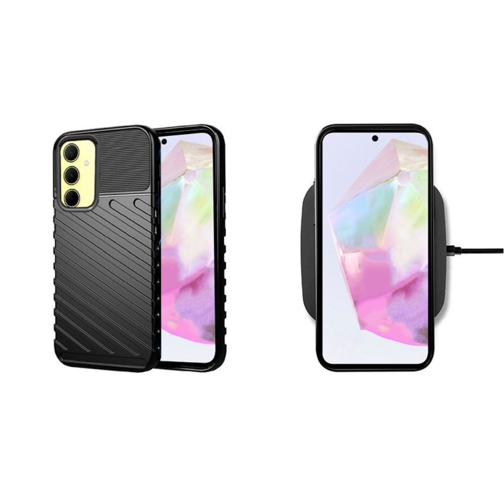Husa Carbon Design, pentru Poco X3/ X3 Pro, rezistenta la socuri, Shield Thunder, Negru