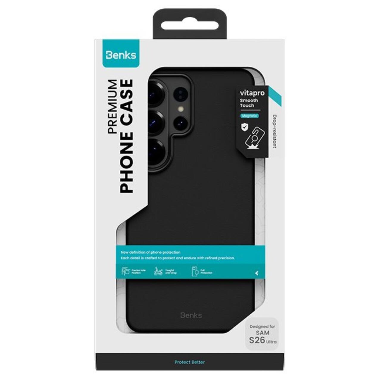 Husa Benks Vita Pro Magnetic compatibila cu Samsung Galaxy S26 Ultra, Negru