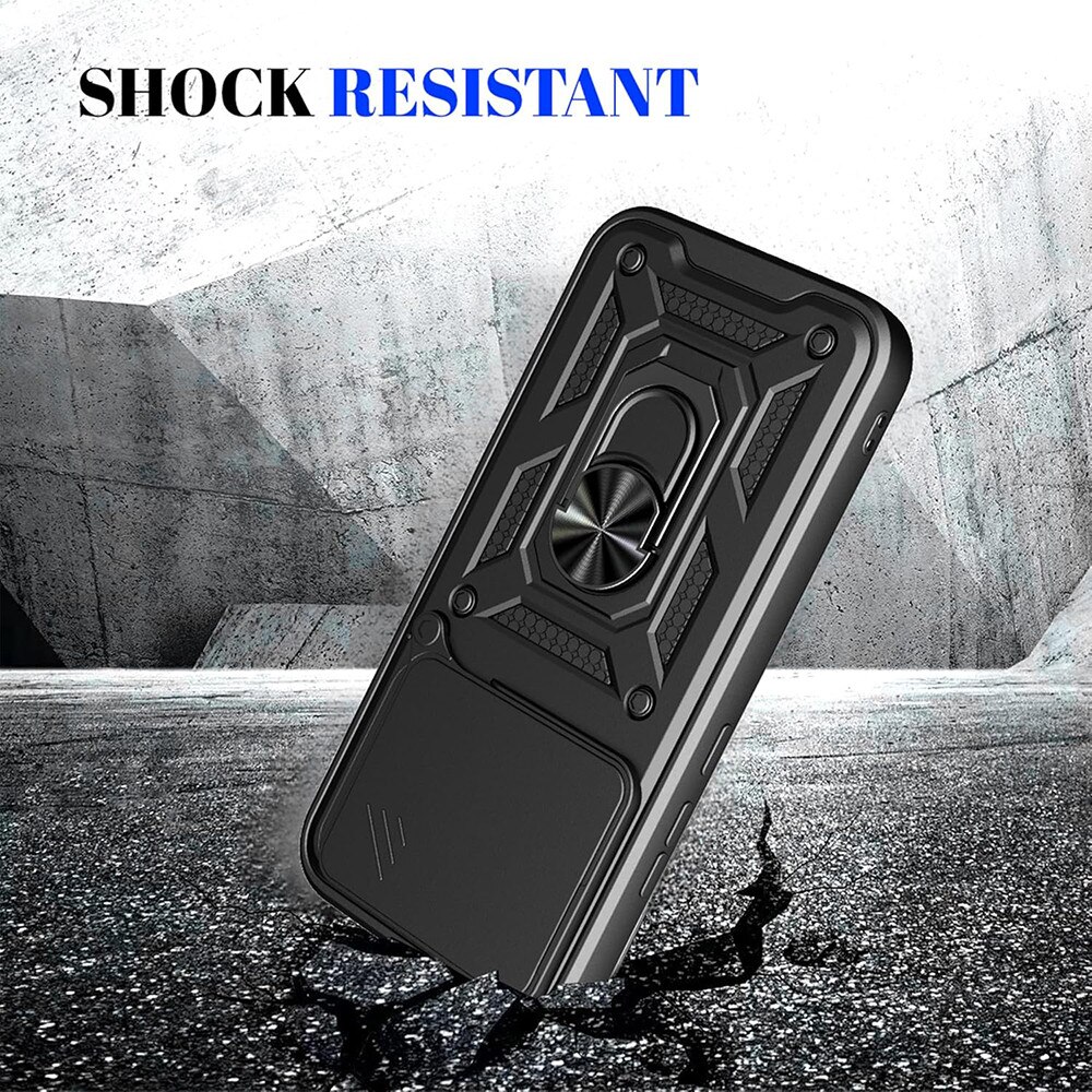 Husa pentru Xiaomi Poco F8 Pro, SKYDDAR INNOVATION, CamShield, Inel magnetic, set cu sticker, Albastru