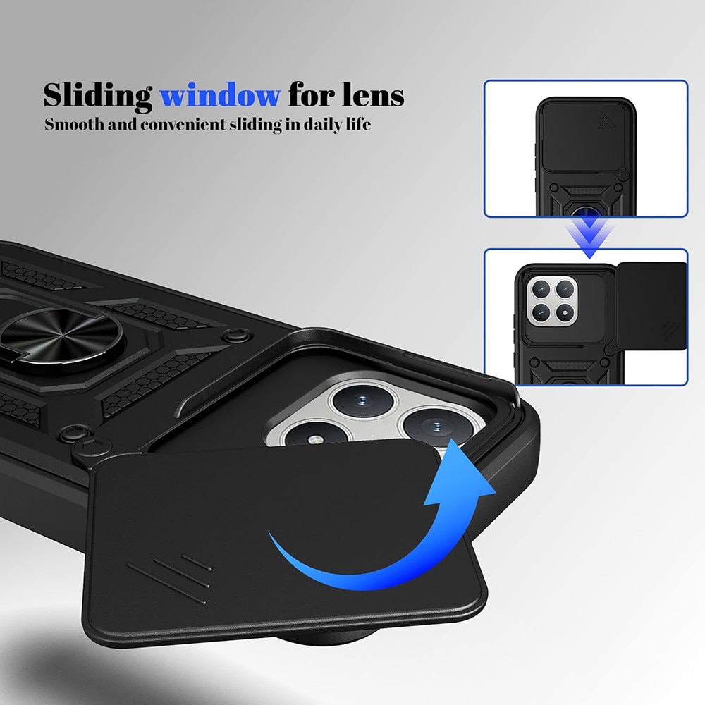Husa pentru Xiaomi Poco F8 Pro, SKYDDAR INNOVATION, CamShield, Inel magnetic, set cu sticker, Albastru