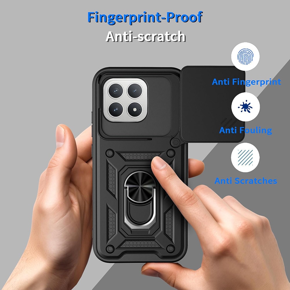 Husa pentru Xiaomi Poco F8 Pro, SKYDDAR INNOVATION, CamShield, Inel magnetic, set cu sticker, Albastru