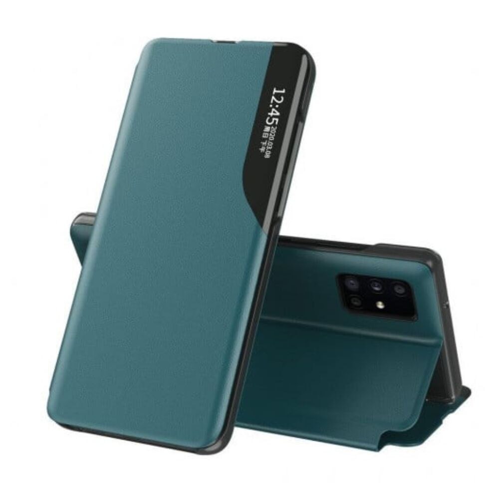 Husa Smart View Flip, pentru Honor X6a, stand, eco leather, Verde Inchis