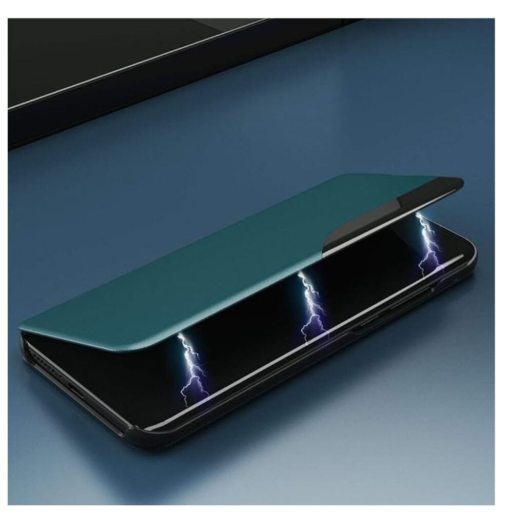 Husa Smart View Flip, pentru Honor X6a, stand, eco leather, Verde Inchis