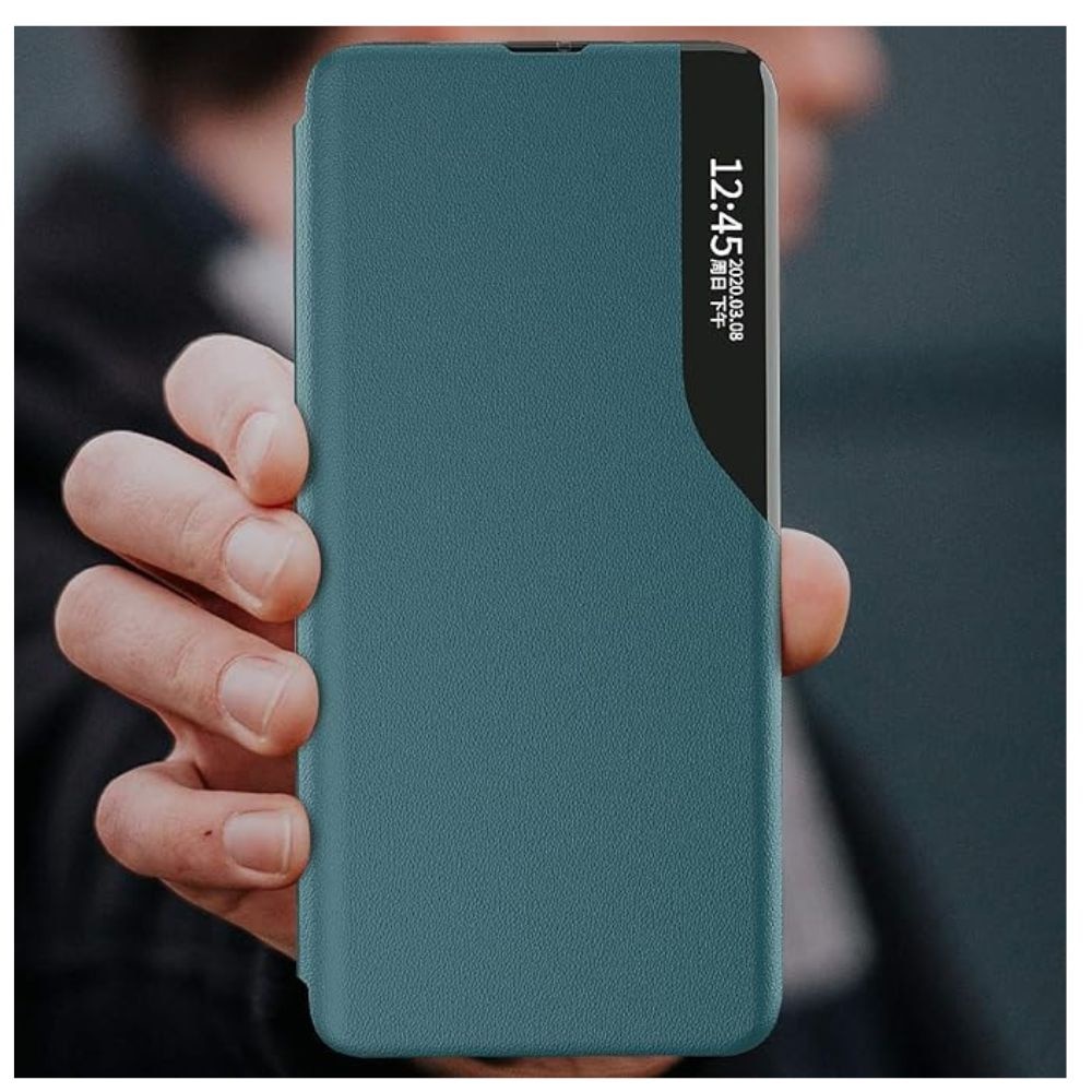 Husa Smart View Flip, pentru Honor X6a, stand, eco leather, Verde Inchis