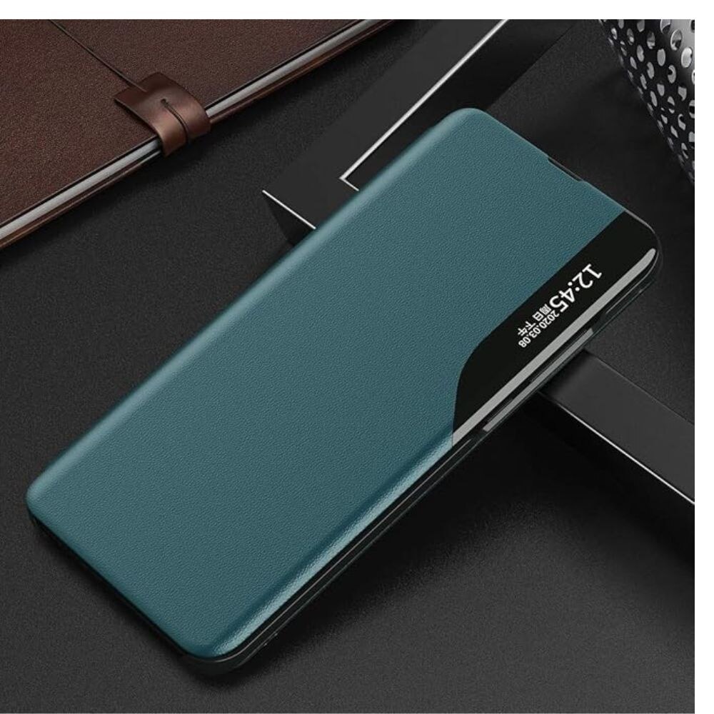 Husa Smart View Flip, pentru Honor X6a, stand, eco leather, Verde Inchis