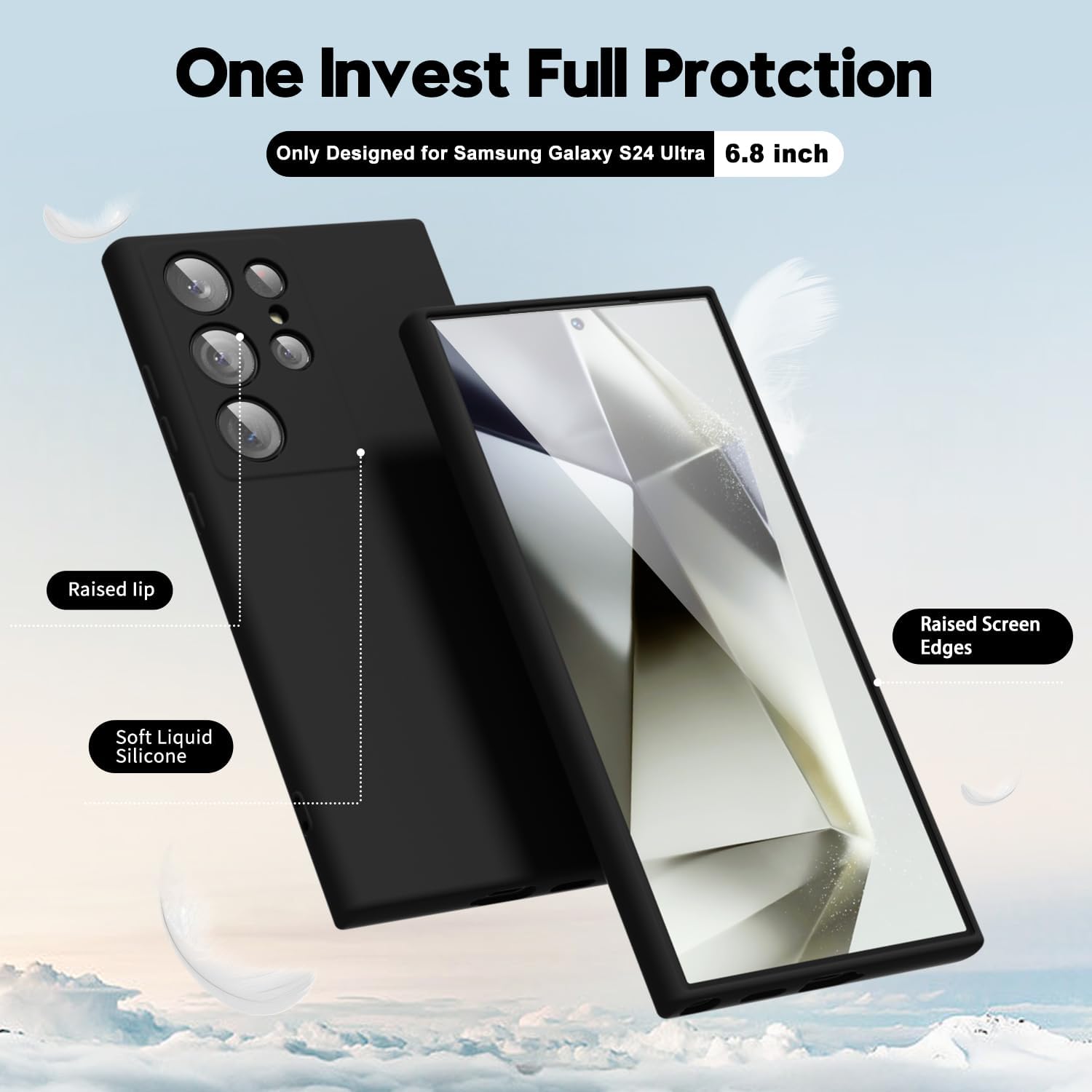 Husa telefon Anccer, pentru Samsung Galaxy S24 Ultra, silicon, negru