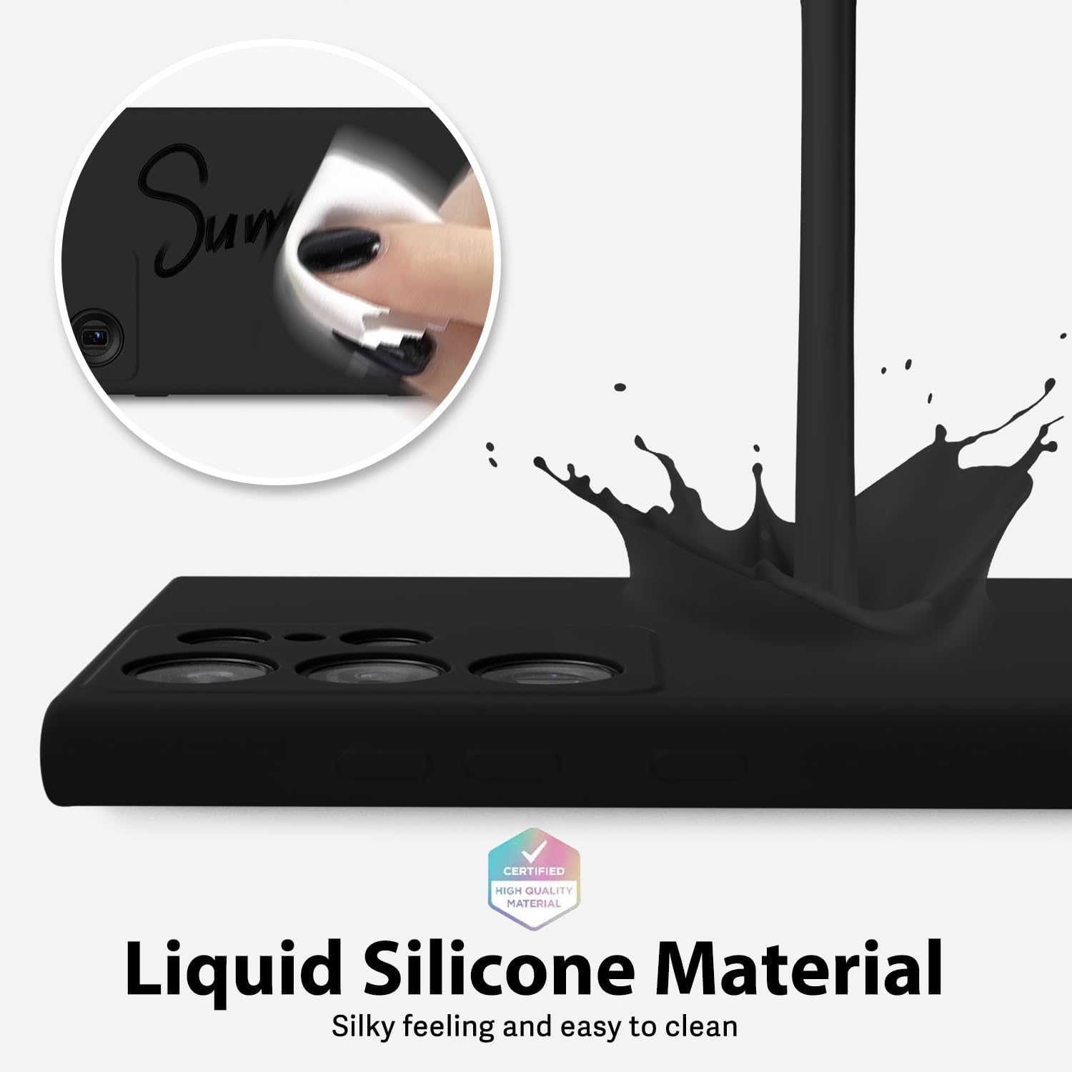 Husa telefon Anccer, pentru Samsung Galaxy S24 Ultra, silicon, negru