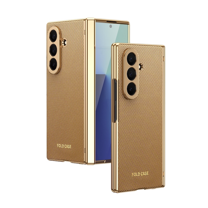 Husa pentru Samsung Galaxy Z Fold8 Ultra, Protectie Balama, Sticla Ecran Integrata, Auriu