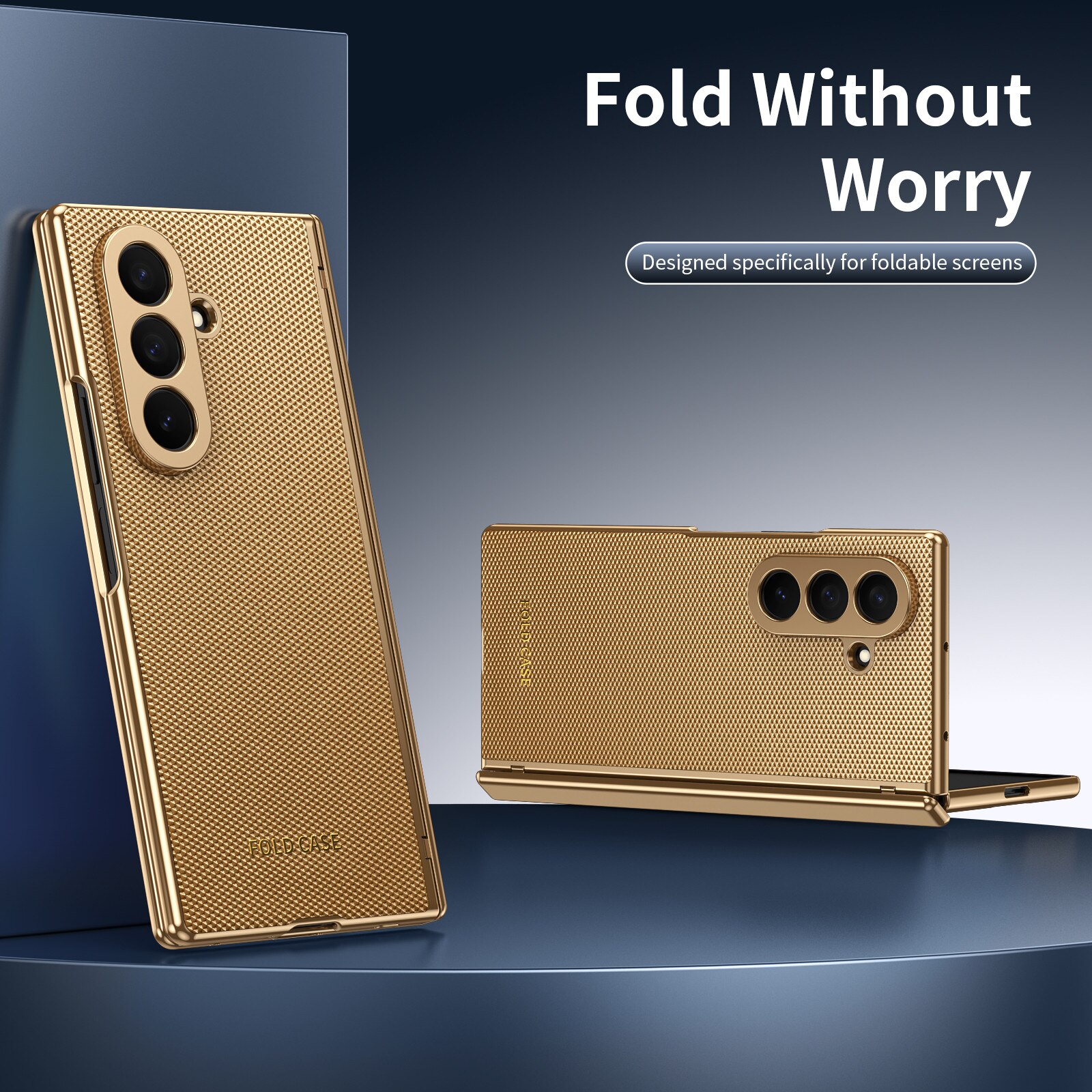 Husa pentru Samsung Galaxy Z Fold8 Ultra, Protectie Balama, Sticla Ecran Integrata, Auriu