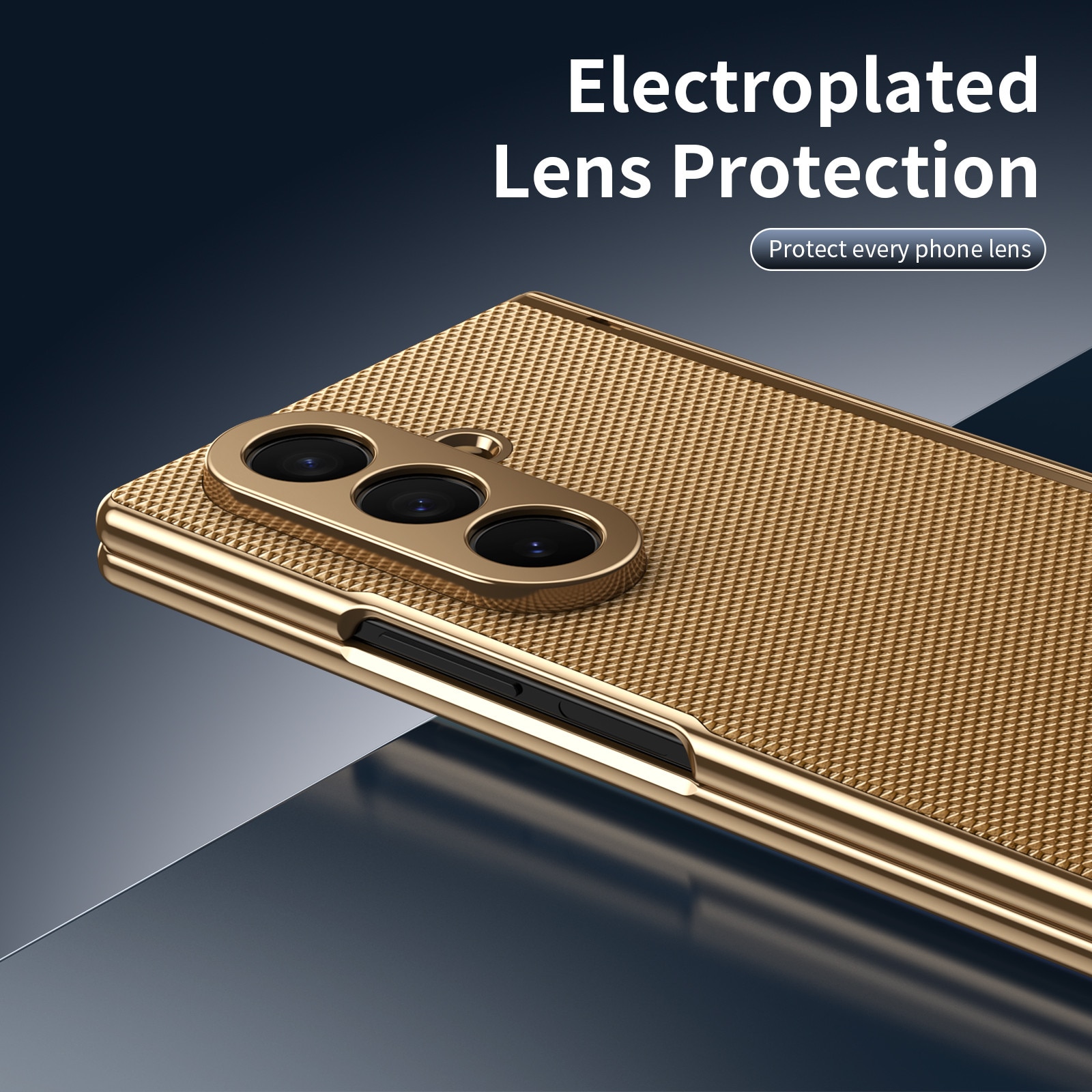 Husa pentru Samsung Galaxy Z Fold8 Ultra, Protectie Balama, Sticla Ecran Integrata, Auriu