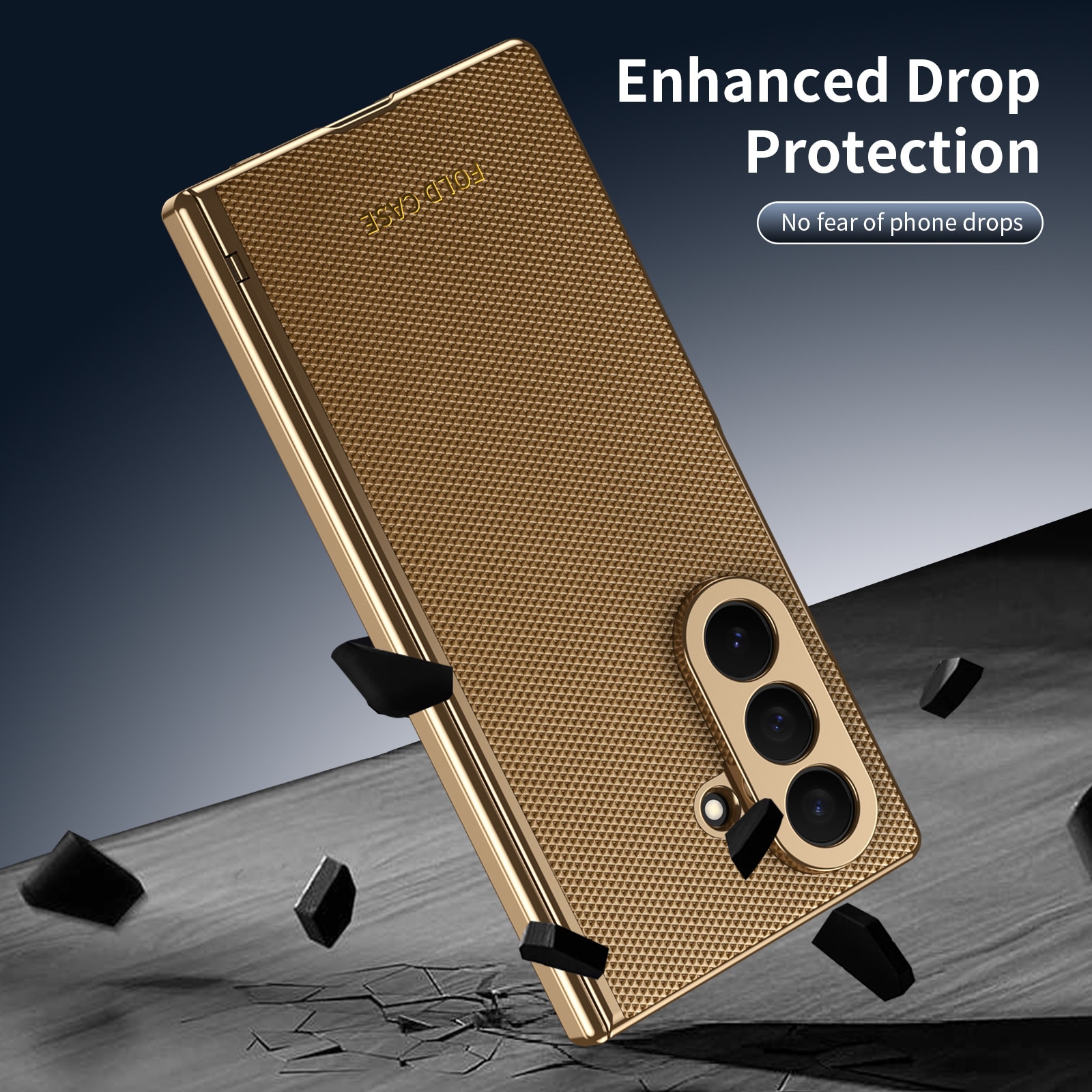 Husa pentru Samsung Galaxy Z Fold8 Ultra, Protectie Balama, Sticla Ecran Integrata, Auriu