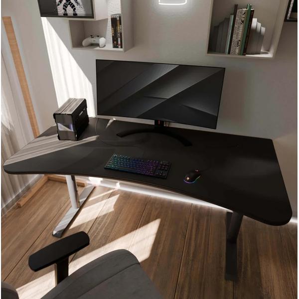 Birou Gaming Arozzi Arena Gunmetal Large, 160 x 82 cm, Max 80 kg (Negru)