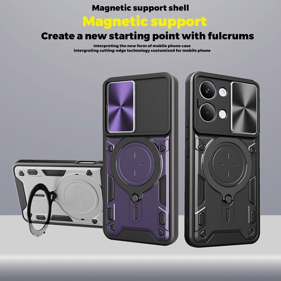 Husa pentru Xiaomi Redmi A7 Pro 4G, Inel Magnetic, Protectie Camera, set cu sticker, CamGuard Pro, Albastru