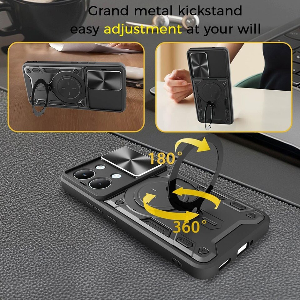 Husa pentru Xiaomi Redmi A7 Pro 4G, Inel Magnetic, Protectie Camera, set cu sticker, CamGuard Pro, Albastru