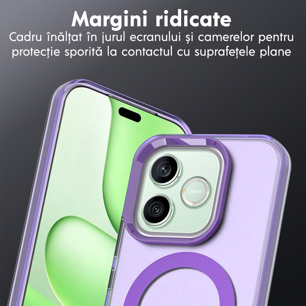 Husa pentru Honor 600 / 600 Pro DaDen® CandyCase MagSafe, Antisoc, Incarcare wireless, Butoane protejate, Mov