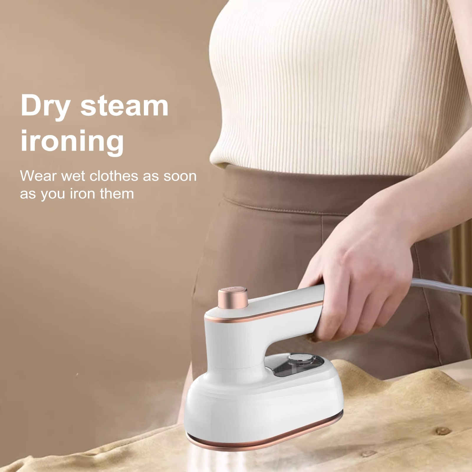 Mini steamer pentru haine ZYBLSSBB LSM2xh7249-BCS0343205, portabil handheld, utilizare umed/uscat, incalzire rapida, 110V, corp ABS, verde, dim. 12.8×8.4×6.8 cm