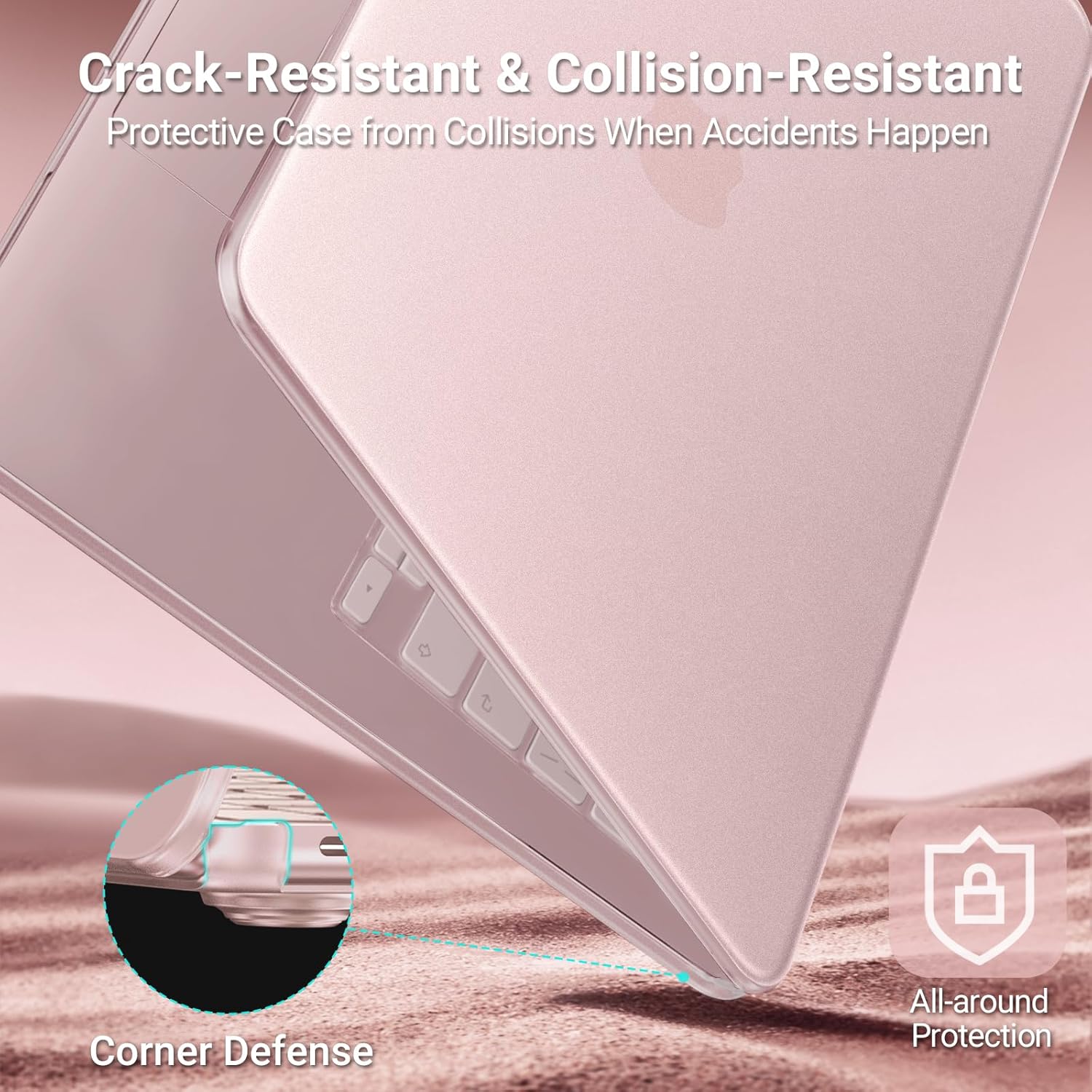 Husa de protectie pentru Macbook Neo 13 inch A3404, Ultra-subtire, Blush Roz