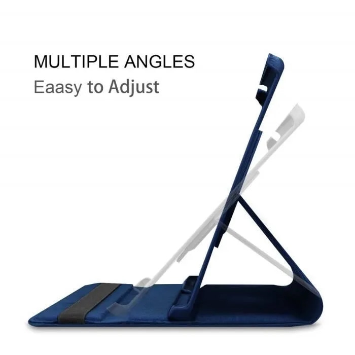 Husa tableta 10.5 inch, piele PU, suport rotativ 360°, albastru