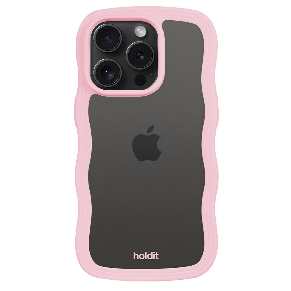 Husa Holdit pentru iPhone 14 Pro Max, husa ondulata, cadru roz