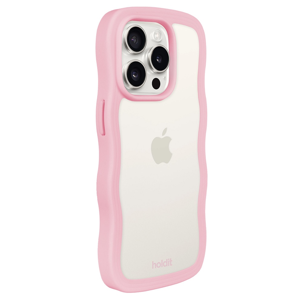 Husa Holdit pentru iPhone 14 Pro Max, husa ondulata, cadru roz