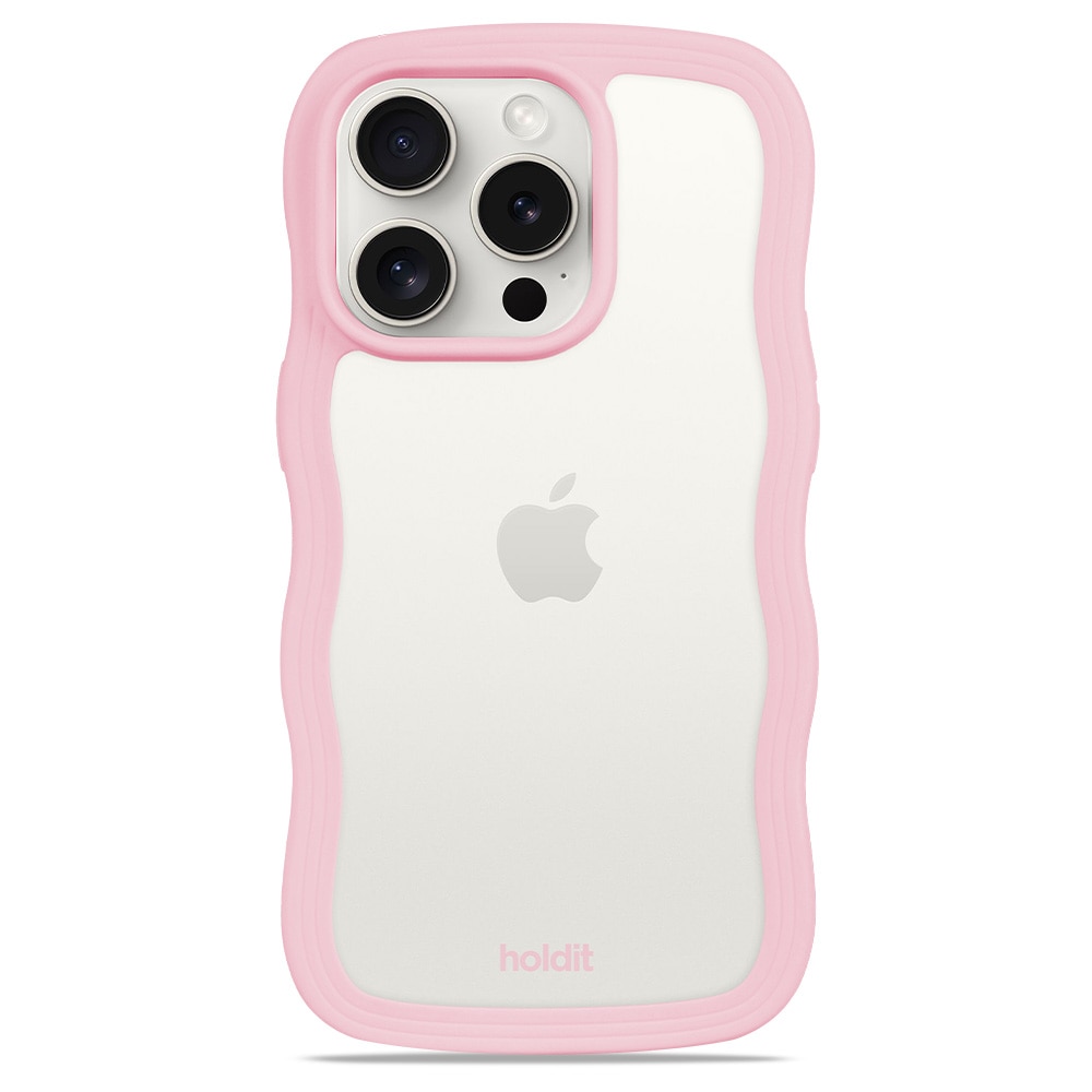 Husa Holdit pentru iPhone 14 Pro Max, husa ondulata, cadru roz