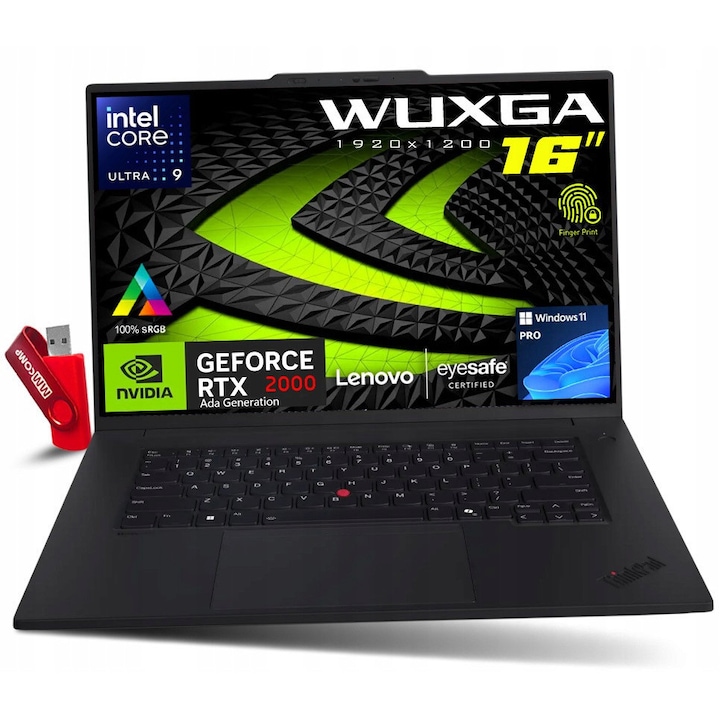 Laptop Lenovo ThinkPad P1 G7, Intel Core Ultra 9 185H, 64GB 1TB SSD, 16" WUXGA 1920*1200 IPS, Nvidia RTX 2000 Ada 8GB, Windows 11 Pro