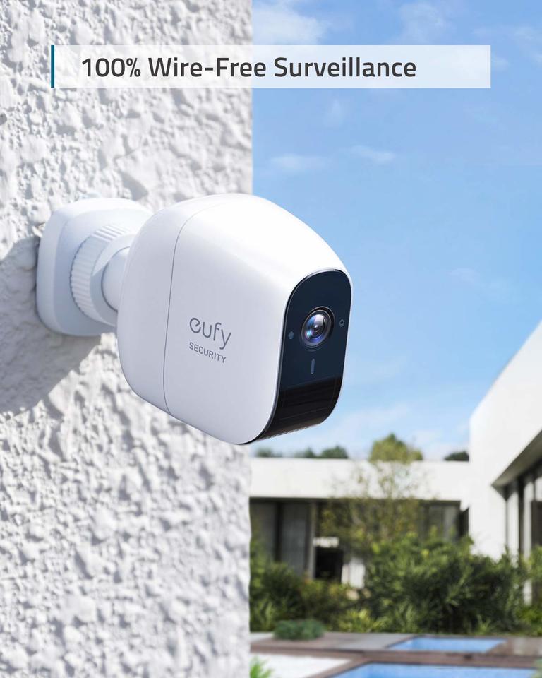 Kit supraveghere video Wireless Anker eufyCam E, FullHD, IP65, Nightvision, Autonomie 365 zile, 2 camere, White