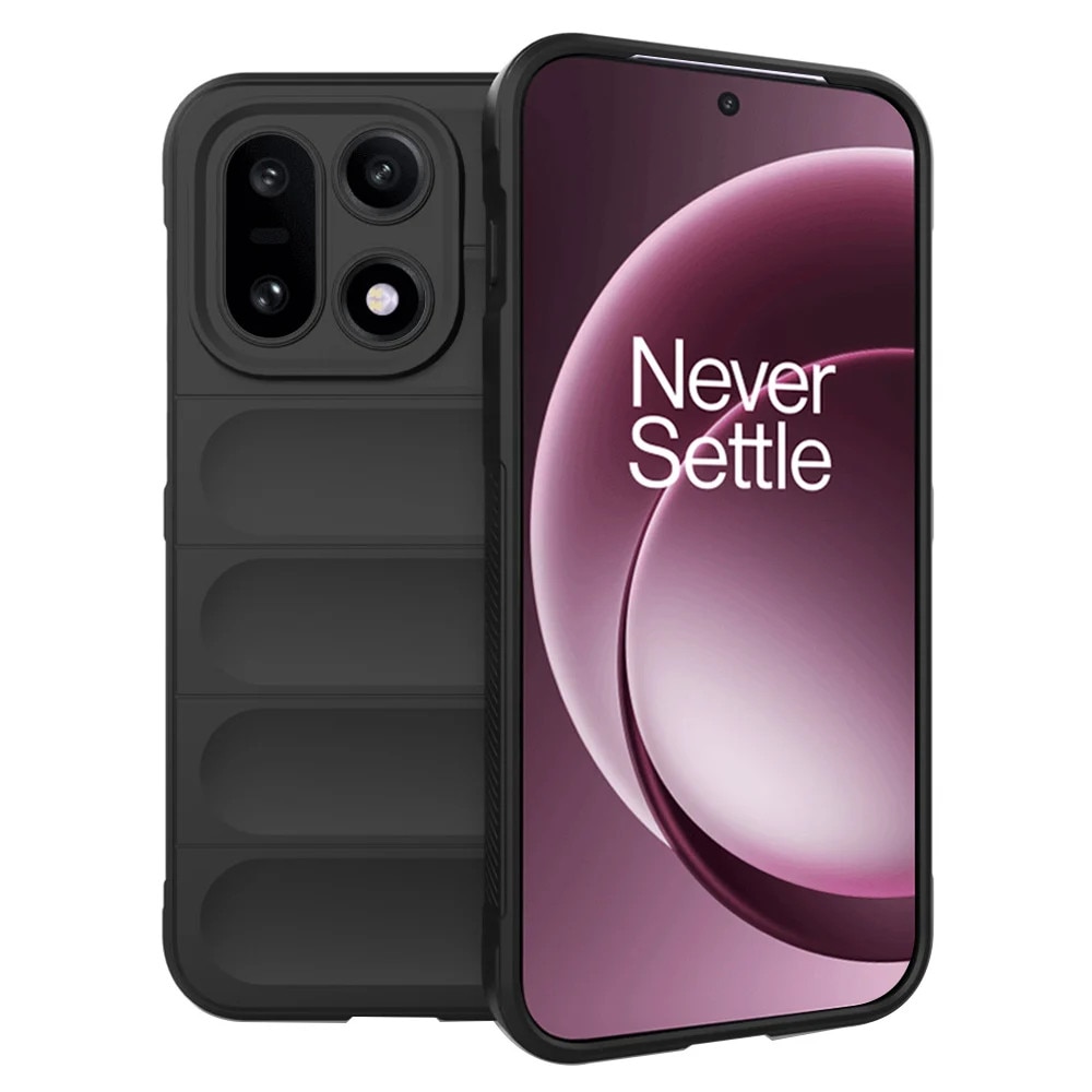 Husa pentru OnePlus 15, SKYDDAR INNOVATION, Magic Shield, din Silicon Mat, set cu sticker, Negru