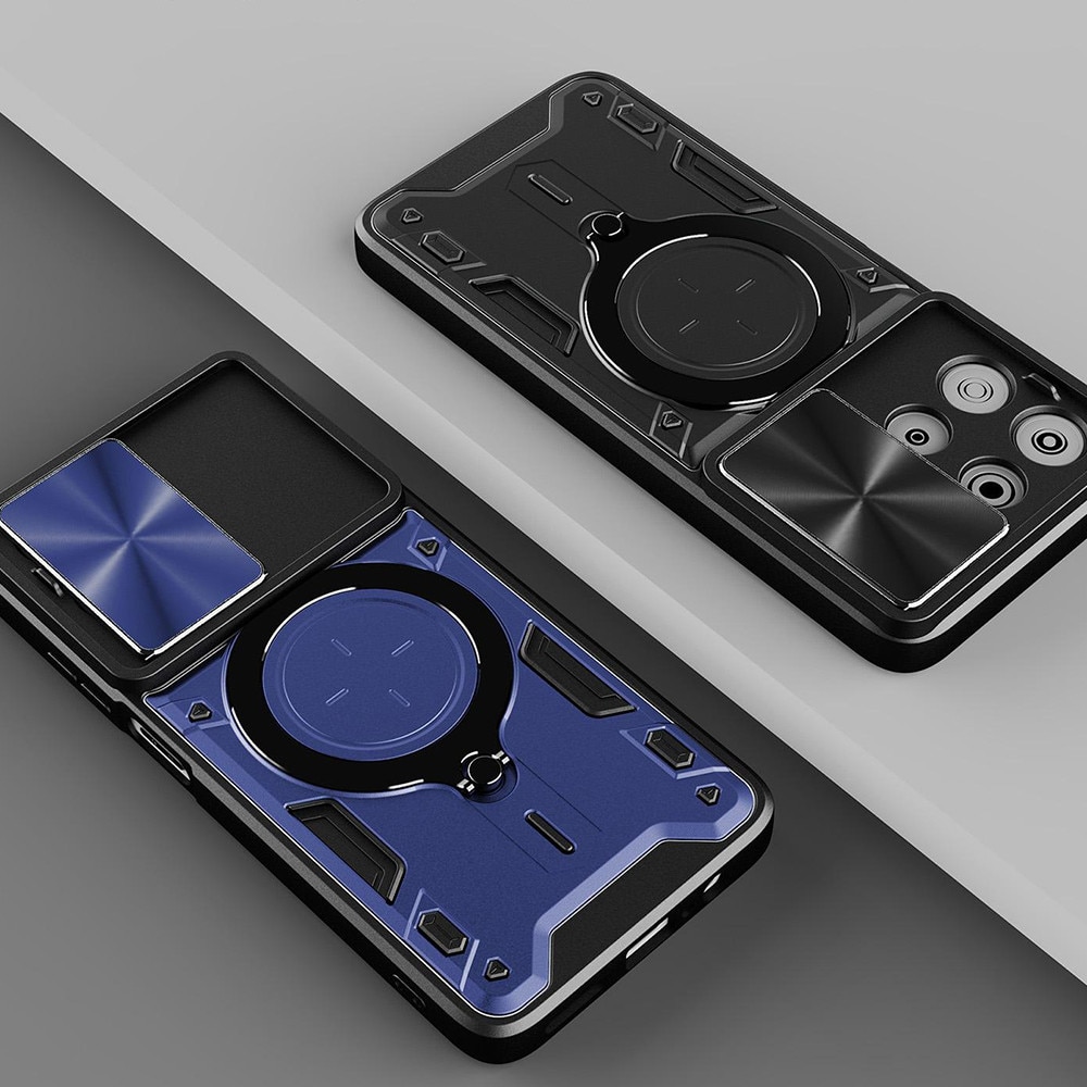 Husa pentru Oppo Reno 16 / 16 Pro 5G cu protectie pentru camera si suport magnetic integrat Ring Shockproof, albastru