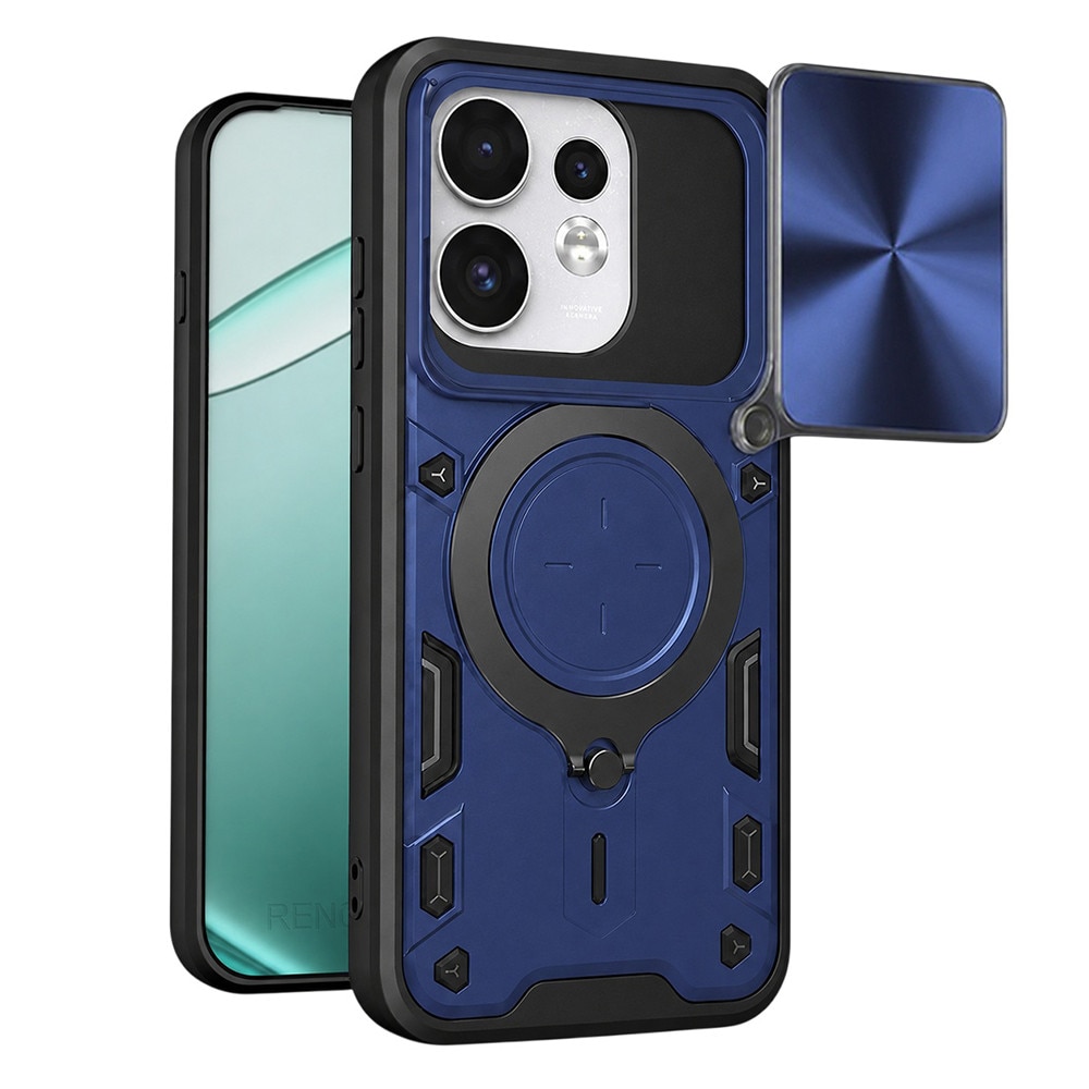 Husa pentru Oppo Reno 16 / 16 Pro 5G cu protectie pentru camera si suport magnetic integrat Ring Shockproof, albastru