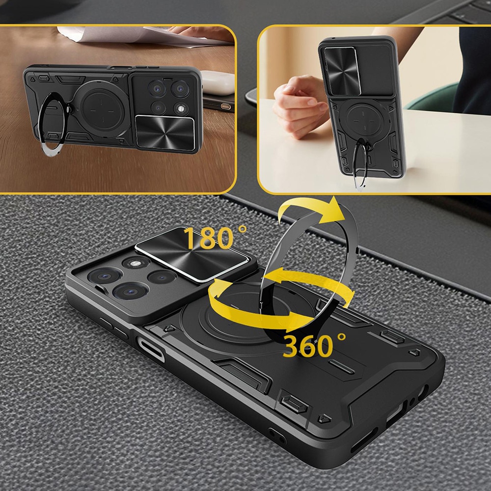 Husa pentru Oppo Reno 16 / 16 Pro 5G cu protectie pentru camera si suport magnetic integrat Ring Shockproof, albastru