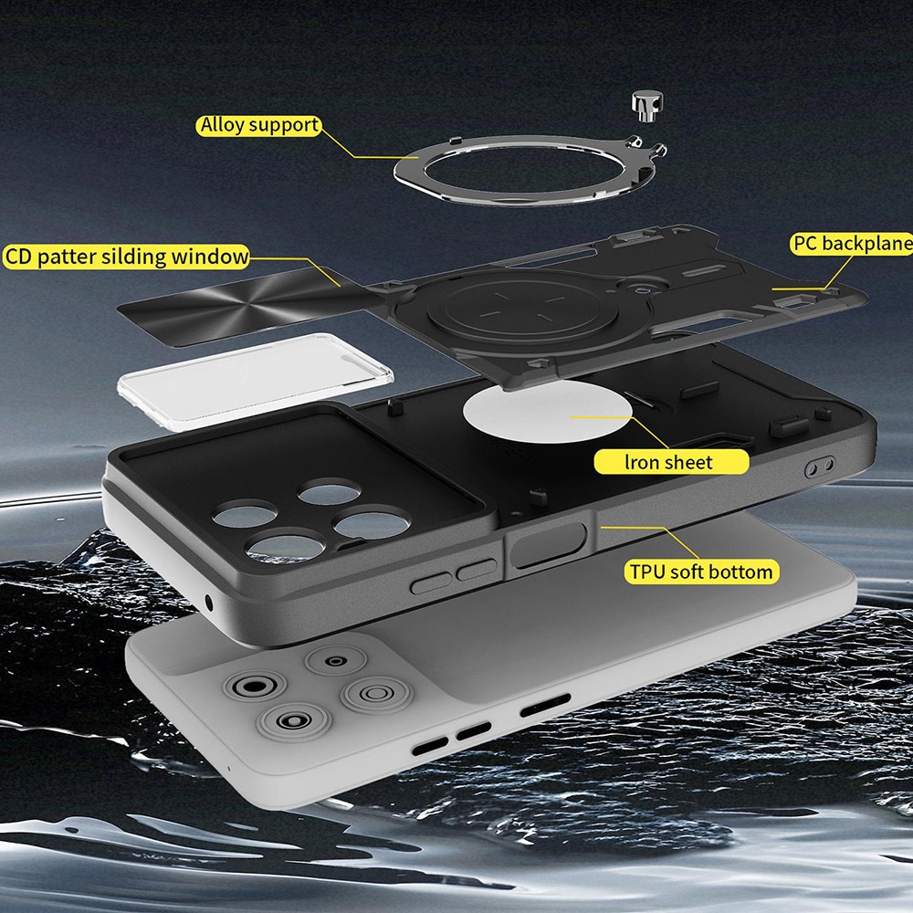 Husa pentru Oppo Reno 16 / 16 Pro 5G cu protectie pentru camera si suport magnetic integrat Ring Shockproof, albastru