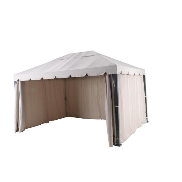 Pavilion gradina Naterial, aluminiu/poliester, 400 x 300 cm, H 282 cm, Bej