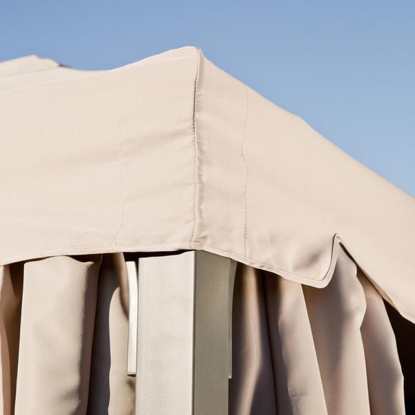 Pavilion gradina Naterial, aluminiu/poliester, 400 x 300 cm, H 282 cm, Bej
