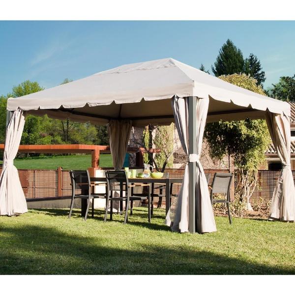 Pavilion gradina Naterial, aluminiu/poliester, 400 x 300 cm, H 282 cm, Bej