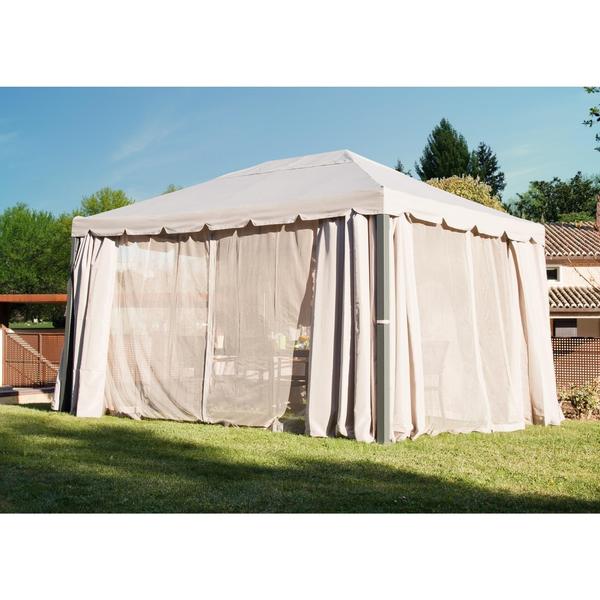 Pavilion gradina Naterial, aluminiu/poliester, 400 x 300 cm, H 282 cm, Bej