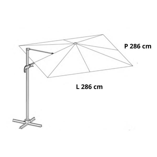 Umbrela terasa Naterial, otel/poliester, 286 x 286 cm, H 264 cm, Taupe