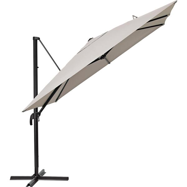 Umbrela terasa Naterial, otel/poliester, 286 x 286 cm, H 264 cm, Taupe