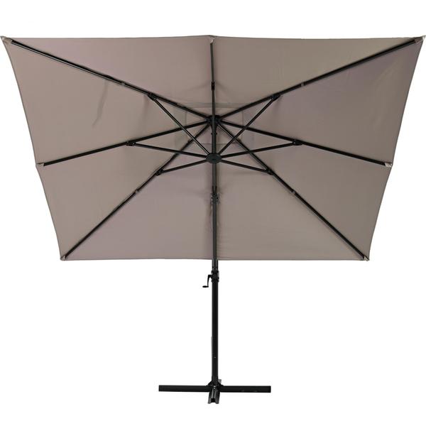 Umbrela terasa Naterial, otel/poliester, 286 x 286 cm, H 264 cm, Taupe