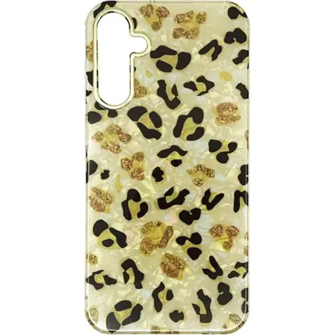 Vivid, Husa/carcasa din silicon cu imprimeu leopard si glitter pentru Samsung Galaxy A15 4G/5G, CS-FSHN GRL-2403001, Leopard