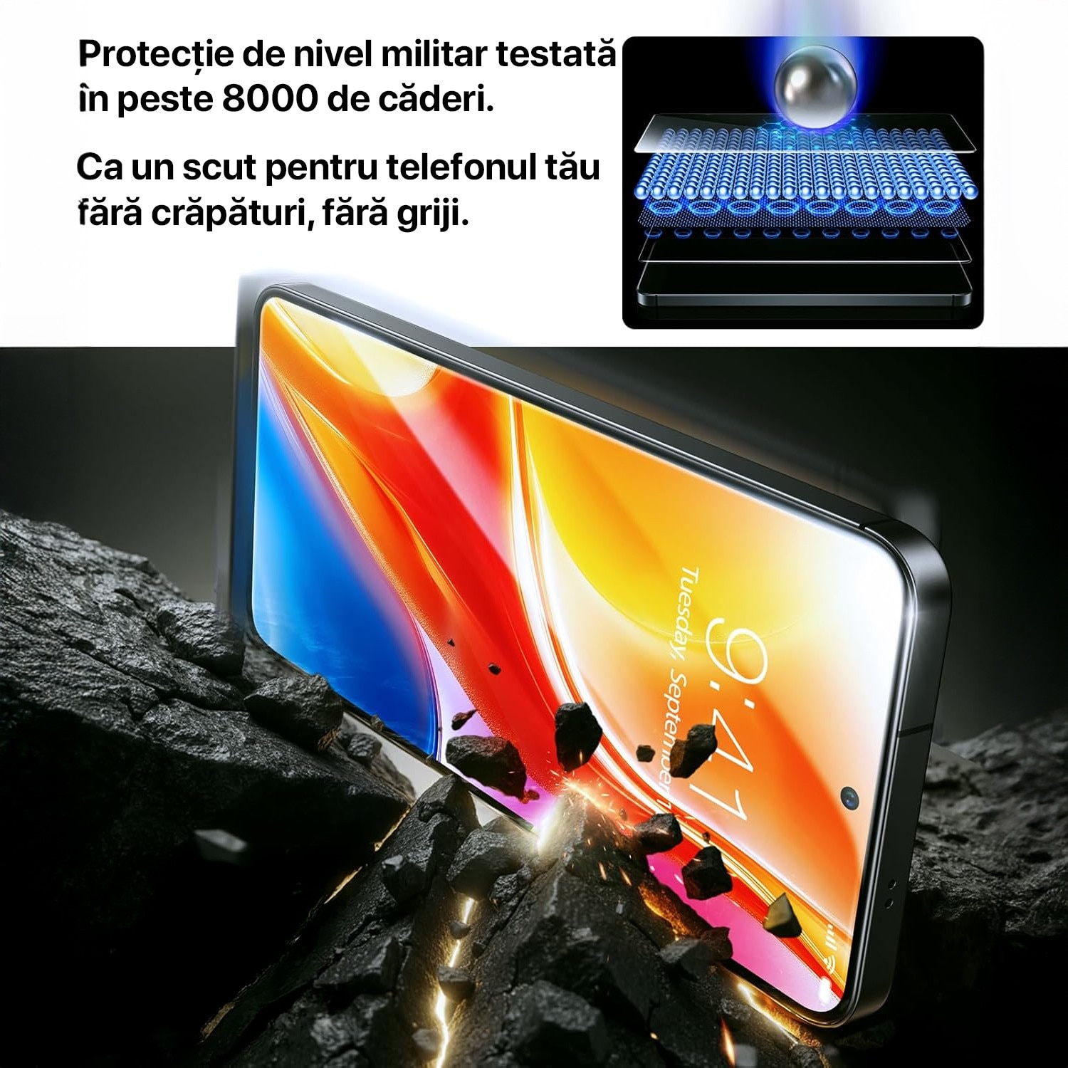 Folie sticla Google Pixel 11 Pro XL DaDen, 9H, Full Cover, Full Glue, Antisoc, HD Clear, Antiamprenta, Compatibila amprenta, Instalare usoara