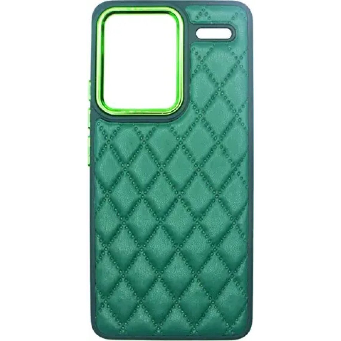Husa telefon Vivid Diamond Shape PU Leather pentru Redmi Note 13 Pro+ 5G, verde, design subtire